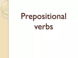 Prepositional verbs