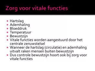 zorg voor vitale functies