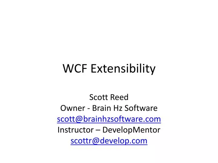 wcf extensibility