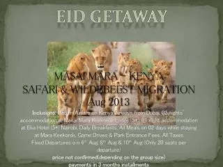 Eid getaway