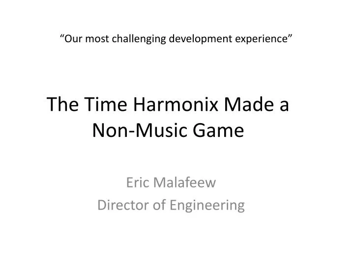 the time harmonix made a non music game