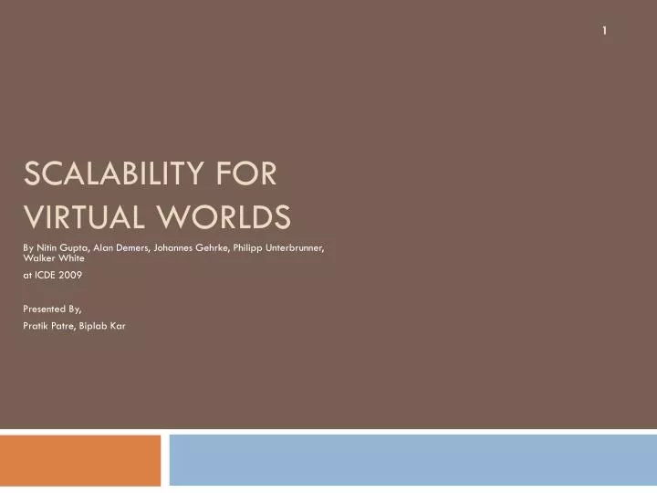 scalability for virtual worlds