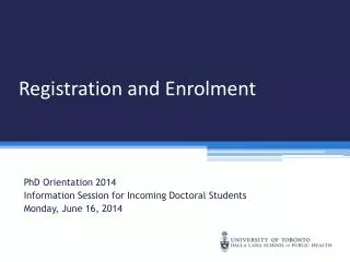 Registration and Enrolment