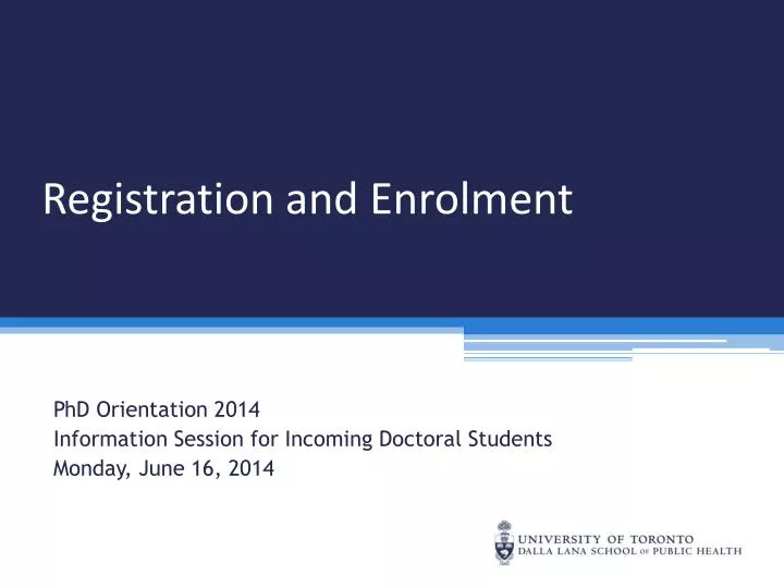 registration and enrolment