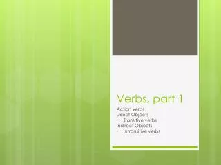 Verbs, part 1