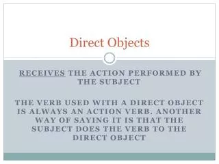 Direct Objects