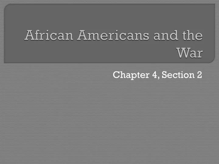 african americans and the war