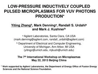 LOW-PRESSURE INDUCTIVELY COUPLED PULSED MICROPLASMAS FOR VUV PHOTONS PRODUCTION*