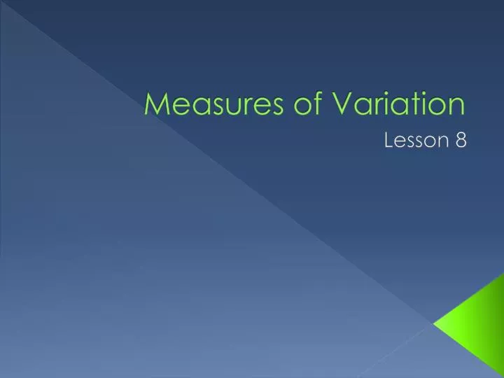 measures of variation