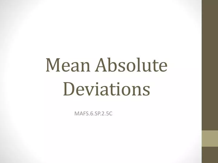 mean absolute deviations