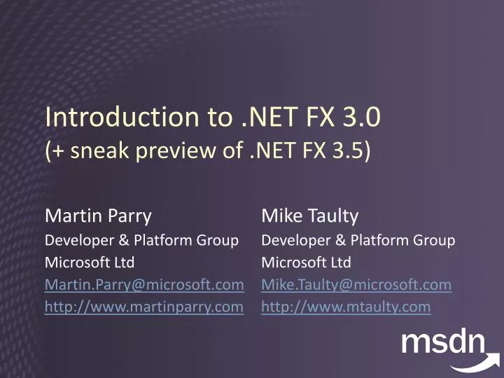 introduction to net fx 3 0 sneak preview of net fx 3 5