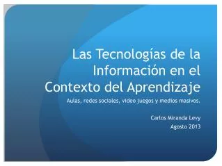 las tecnolog as de la informaci n en el contexto del aprendizaje