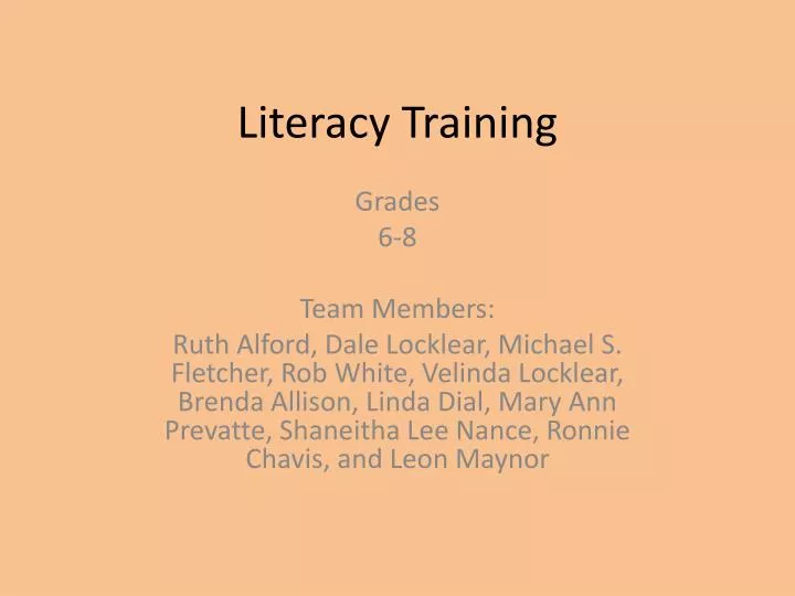 literacy training