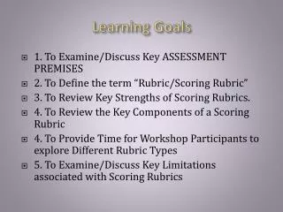 Learning Goals