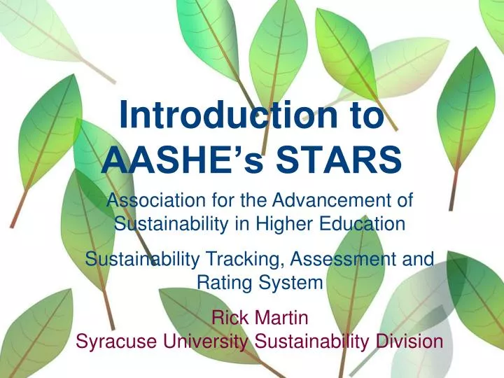 introduction to aashe s stars
