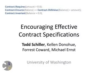 Encouraging Effective Contract Specifications