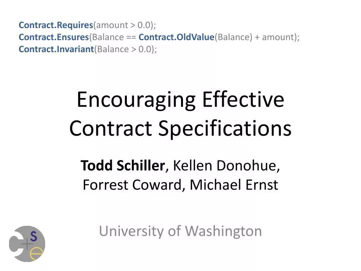 encouraging effective contract specifications