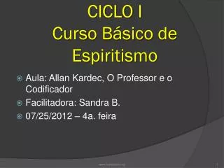 ciclo i curso b sico de espiritismo