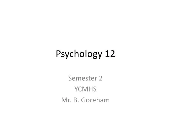 psychology 12