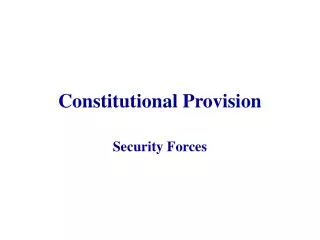 Constitutional Provision