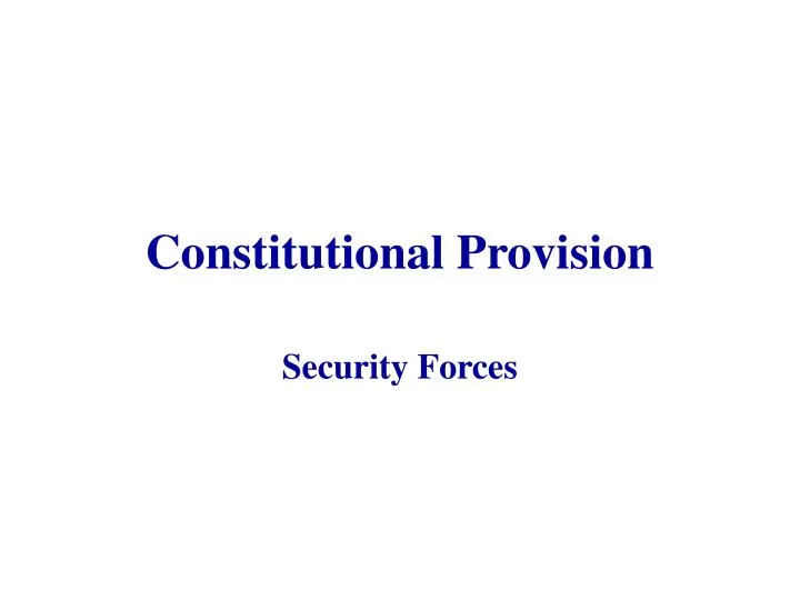 constitutional provision
