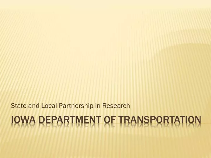 state and local partnership in research