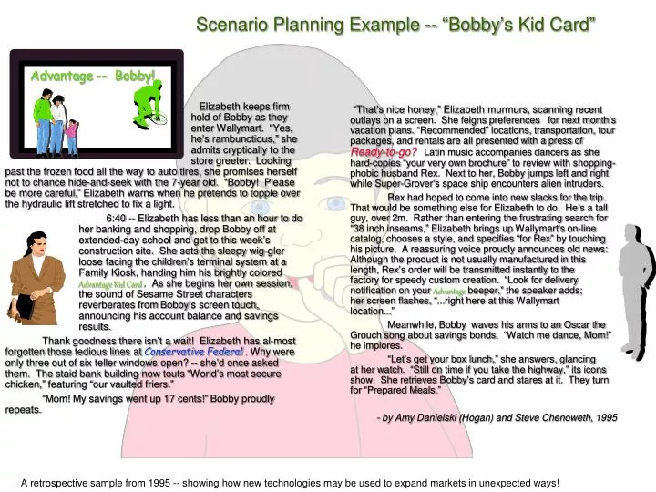 scenario planning example bobby s kid card