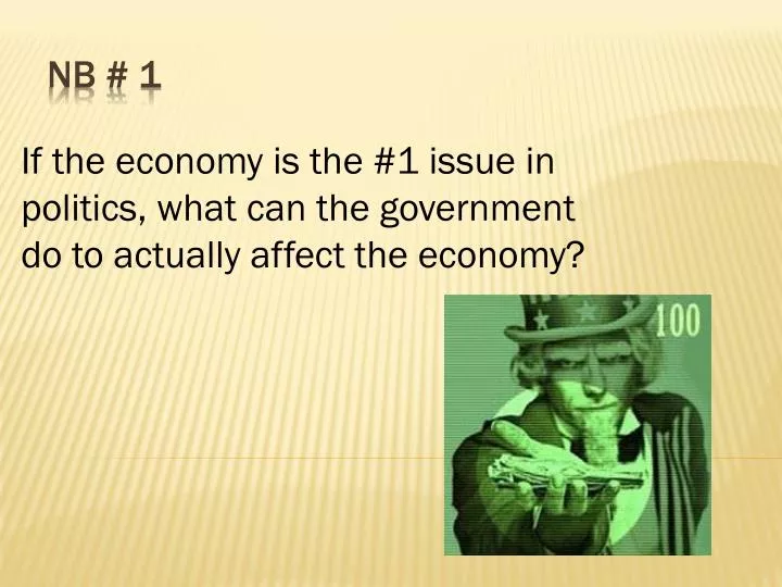 if the economy is the 1 issue in politics what can the government do to actually affect the economy