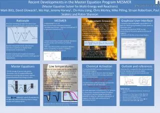 Recent Developments in the Master Equation Program MESMER