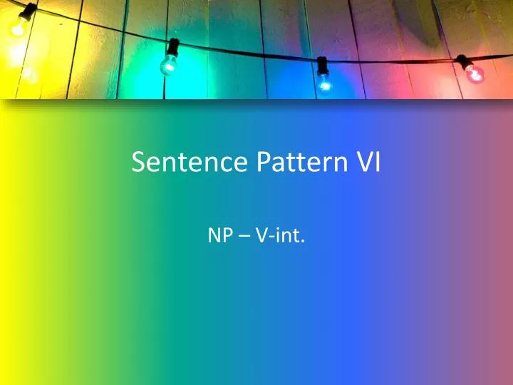 sentence pattern vi