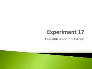 Experiment 17