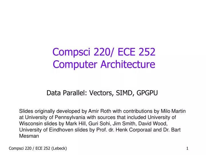 compsci 220 ece 252 computer architecture