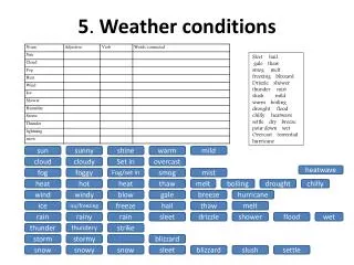 5 . Weather conditions