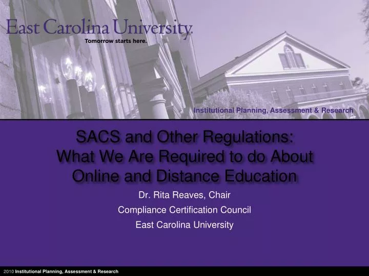 sacs and other regulations what we are required to do about online and distance education