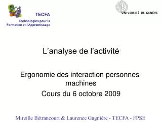 l analyse de l activit