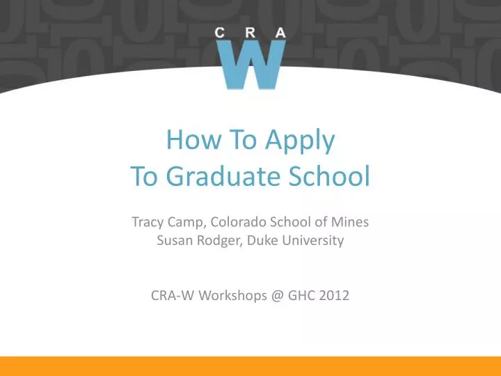 how to apply to graduate school