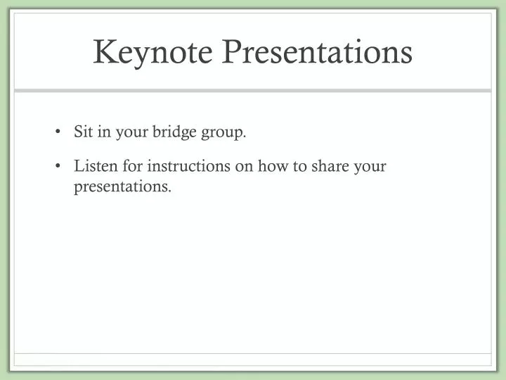 keynote presentations