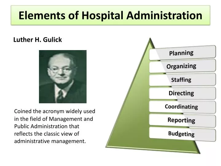 elements of hospital administration