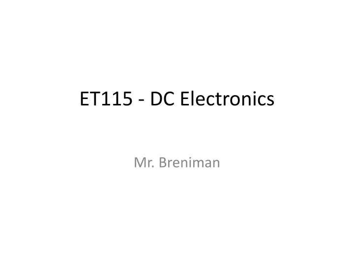 et115 dc electronics