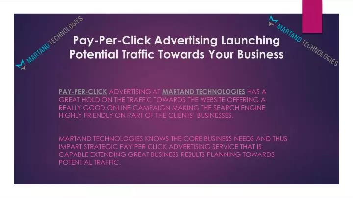 pay per click advertising launching p otential t raffic towards y our business