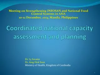 Coordinated national capacity assessment and planning