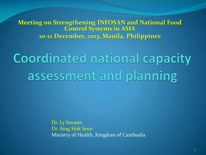 coordinated national capacity assessment and planning