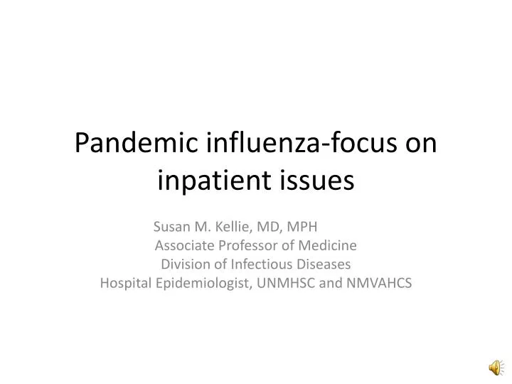 pandemic influenza focus on inpatient issues
