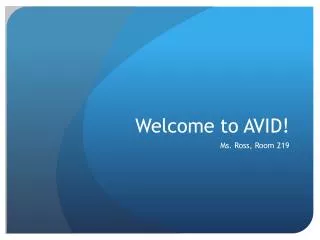 welcome to avid