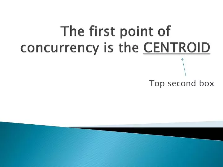 the first point of concurrency is the centroid