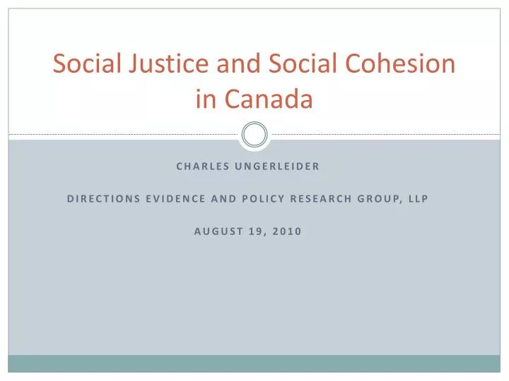 social justice and social cohesion in canada