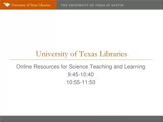 University of Texas Libraries