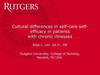 Cultural differences in self-care self-efficacy in patients with chronic illnesses