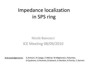 Impedance localization in SPS ring