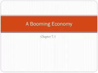 A Booming Economy